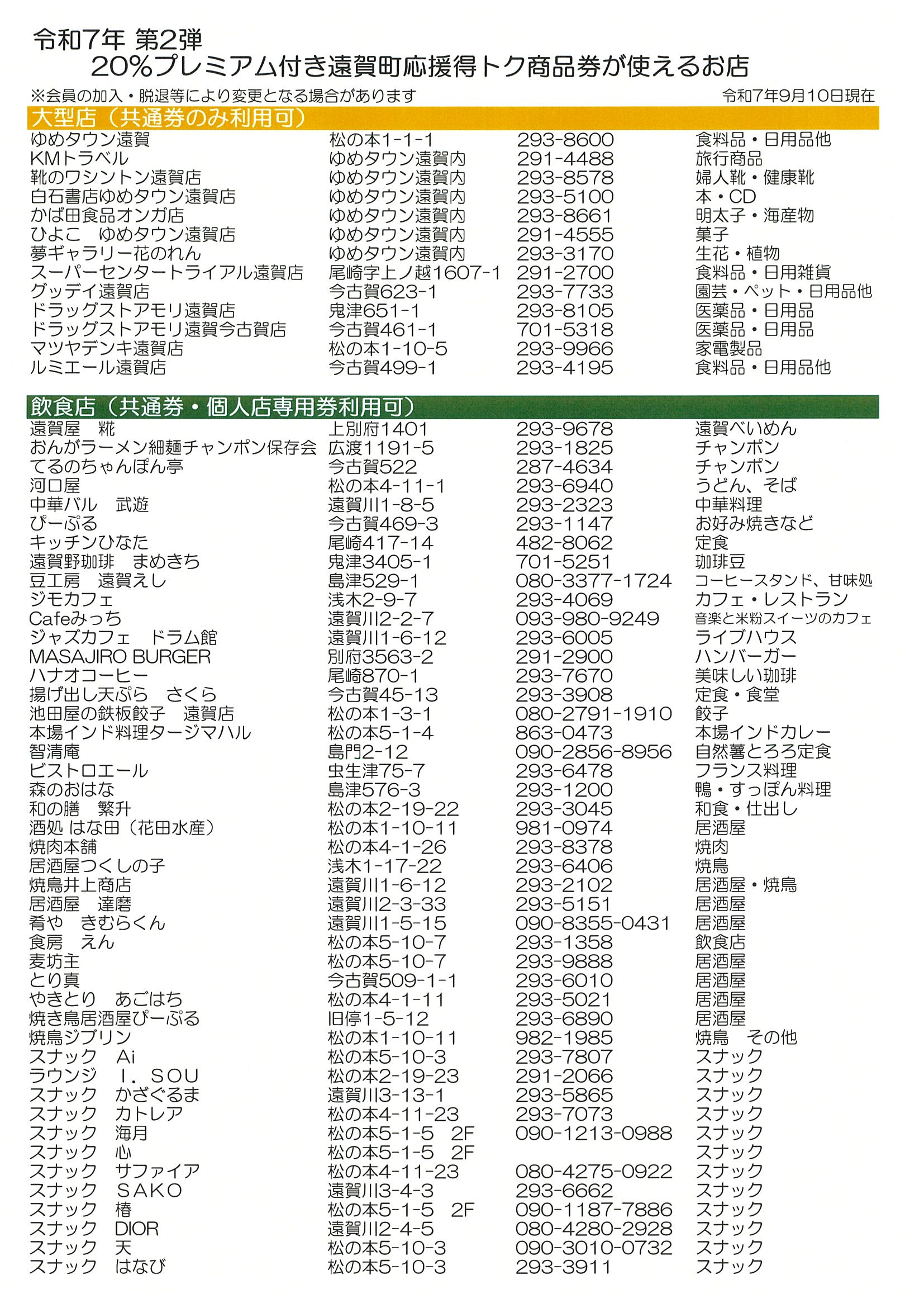 遠賀町得トク商品券 イメージ